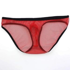 🦩Mens Red Net Special Brief Large
